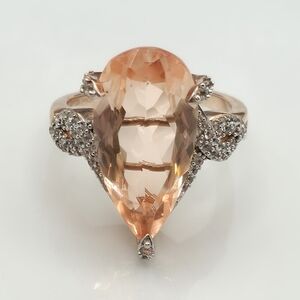 Morganique Quartz Ring in Vermeil Rose Gold Over Sterling Silver
